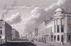 Regent Street, with the Argyle Rooms, engraved by Charles Heath, 1825